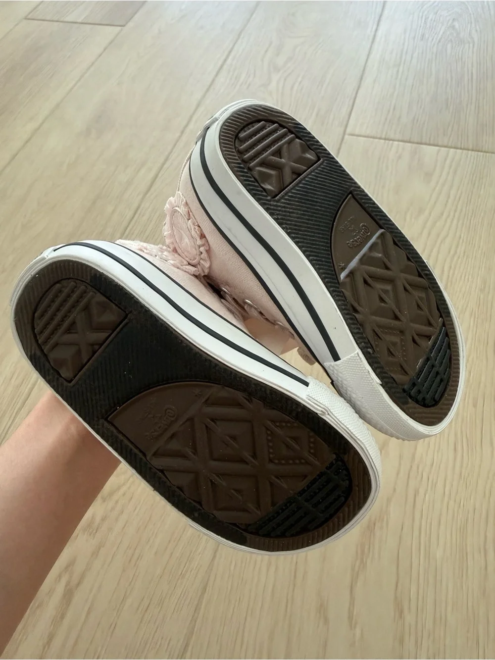 NWOT Converse Kids Light Pink High-Top Sneakers with Satin Bows